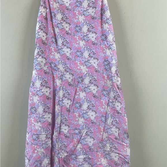 NWT ABOUND Floral Pink and Purple Lined Smocked Back Slip Dress Size Medium - Picture 13 of 15